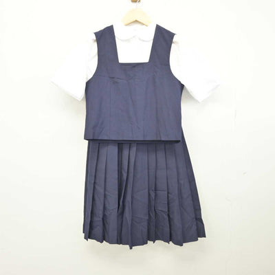 【中古】埼玉県 蕨市立第一中学校 女子制服 3点 (ベスト・シャツ・スカート) sf044723