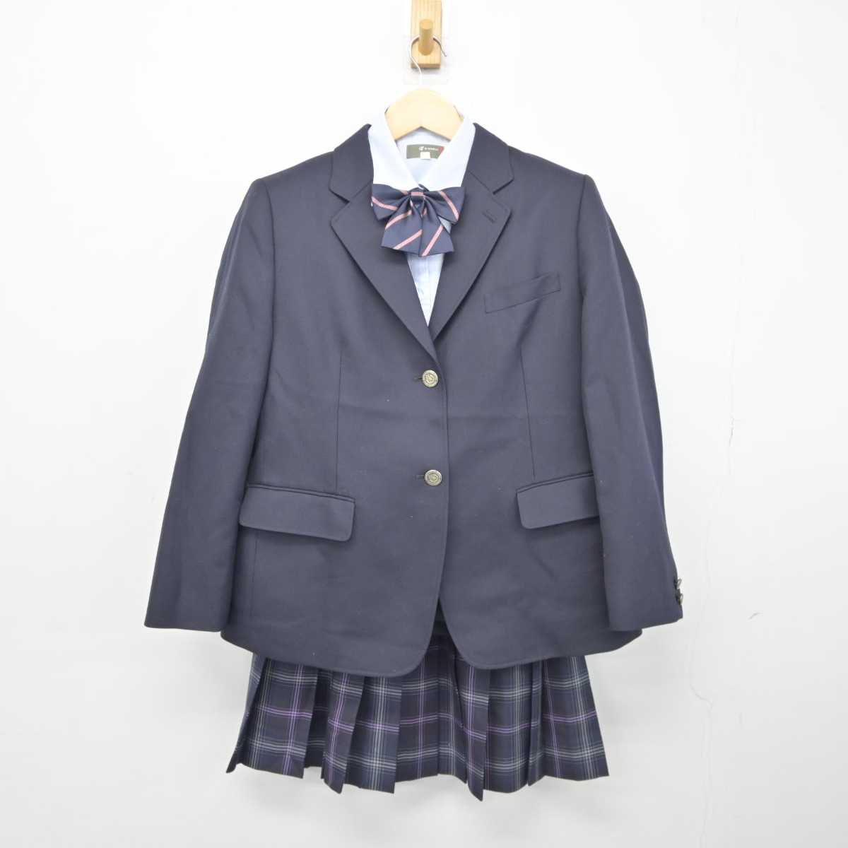 【中古】 飛鳥未来高等学校 女子制服 7点 (ブレザー・ニット・シャツ・スカート) sf044749