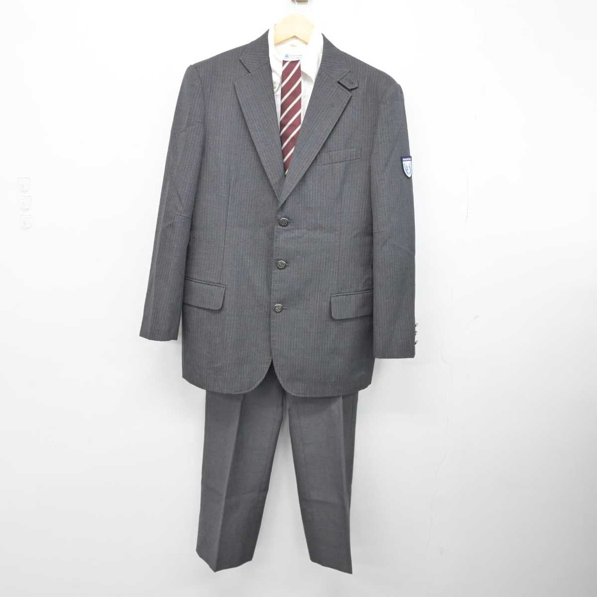 【中古】京都府 東山中学・高等学校 男子制服 4点 (ブレザー・シャツ・ズボン) sf044752