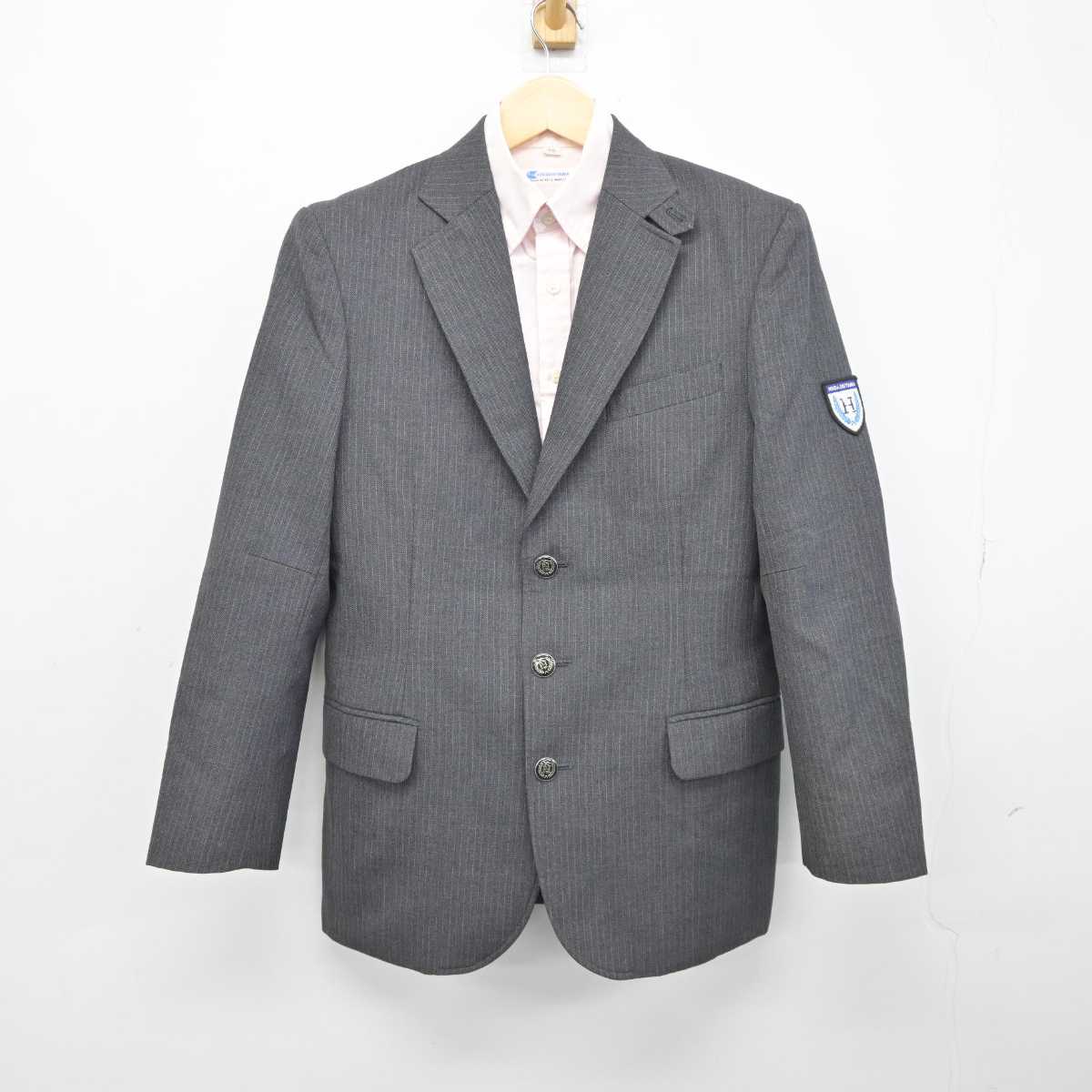 【中古】京都府 東山中学・高等学校 男子制服 2点 (ブレザー・シャツ) sf044755