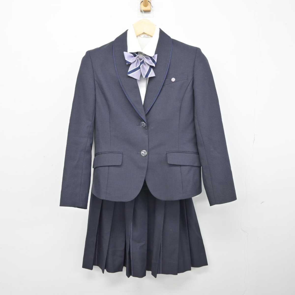 【中古】奈良県 育英西高等学校 女子制服 4点 (ブレザー・シャツ・スカート) sf044760