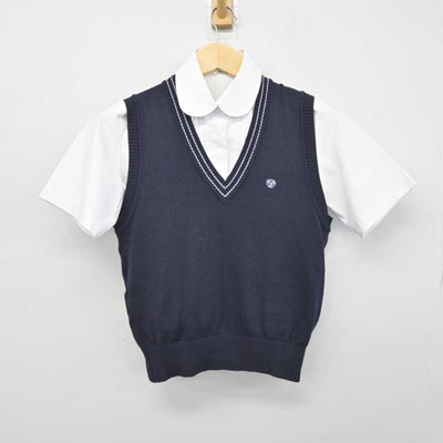 【中古】奈良県 育英西高等学校 女子制服 2点 (ニットベスト・シャツ) sf044762