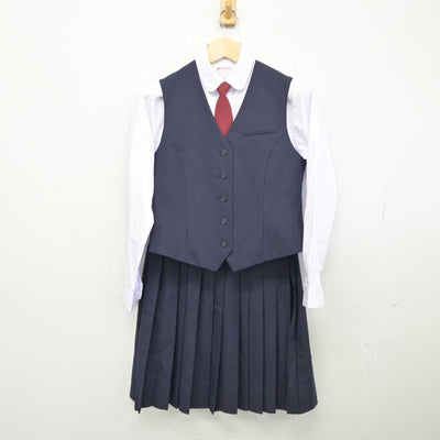 【中古】千葉県 幸町第二中学校 女子制服 5点 (ブレザー・ベスト・シャツ・スカート) sf044771