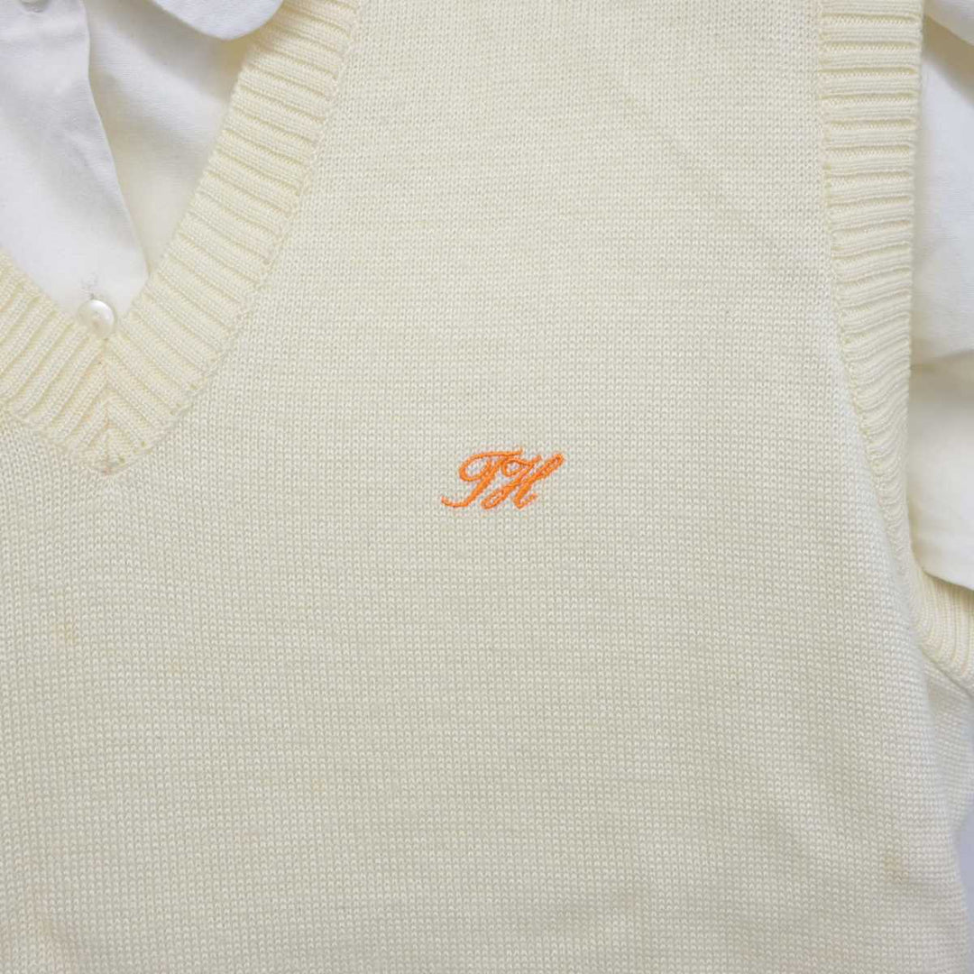 中古】福岡県 田川高等学校 女子制服 3点 (ニットベスト・シャツ 中古】福岡県 田川高等学校 女子制服 3点 (ニットベスト・シャツ