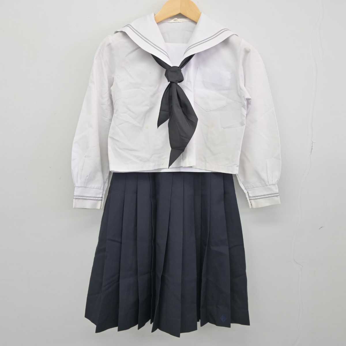 【中古】福井県 高志高等学校 女子制服 3点 (セーラー服・スカート) sf044802