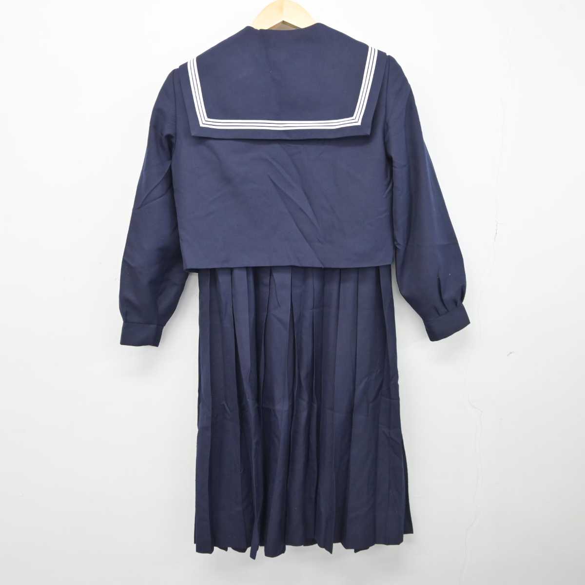 【中古】福岡県 香椎高等学校 女子制服 3点 (セーラー服・ジャンパースカート) sf044860