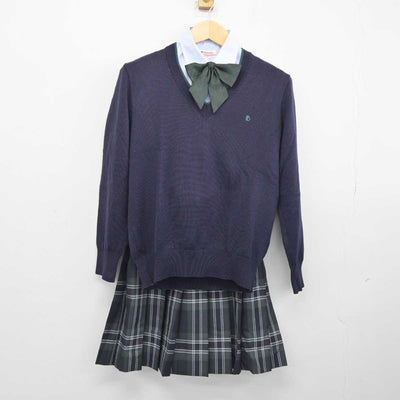 【中古】東京都 文京学院大学女子高等学校 女子制服 4点 (シャツ・ニット・スカート) sf044883