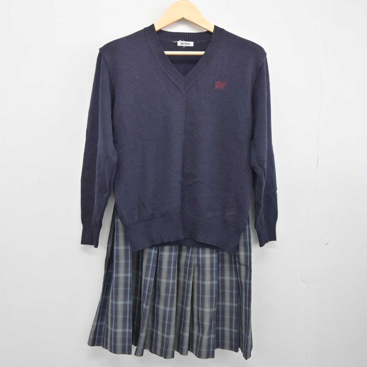 【中古】東京都 明豊中学校 女子制服 2点 (ニット・スカート) sf044909