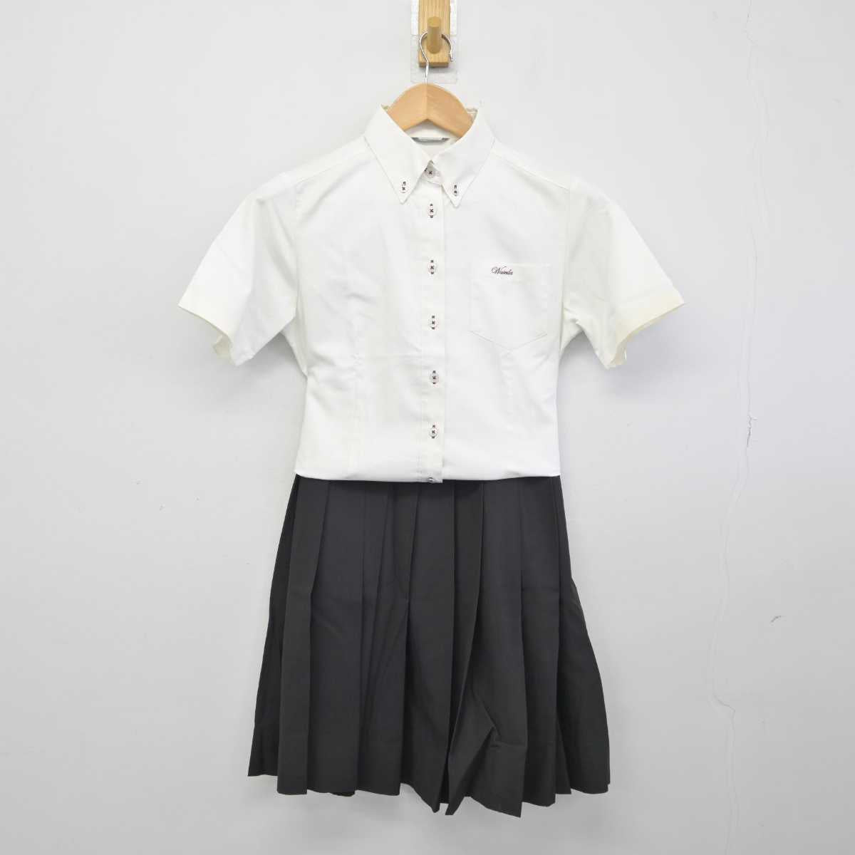 【中古】佐賀県 早稲田佐賀高等学校 女子制服 3点 (シャツ・スカート) sf044943