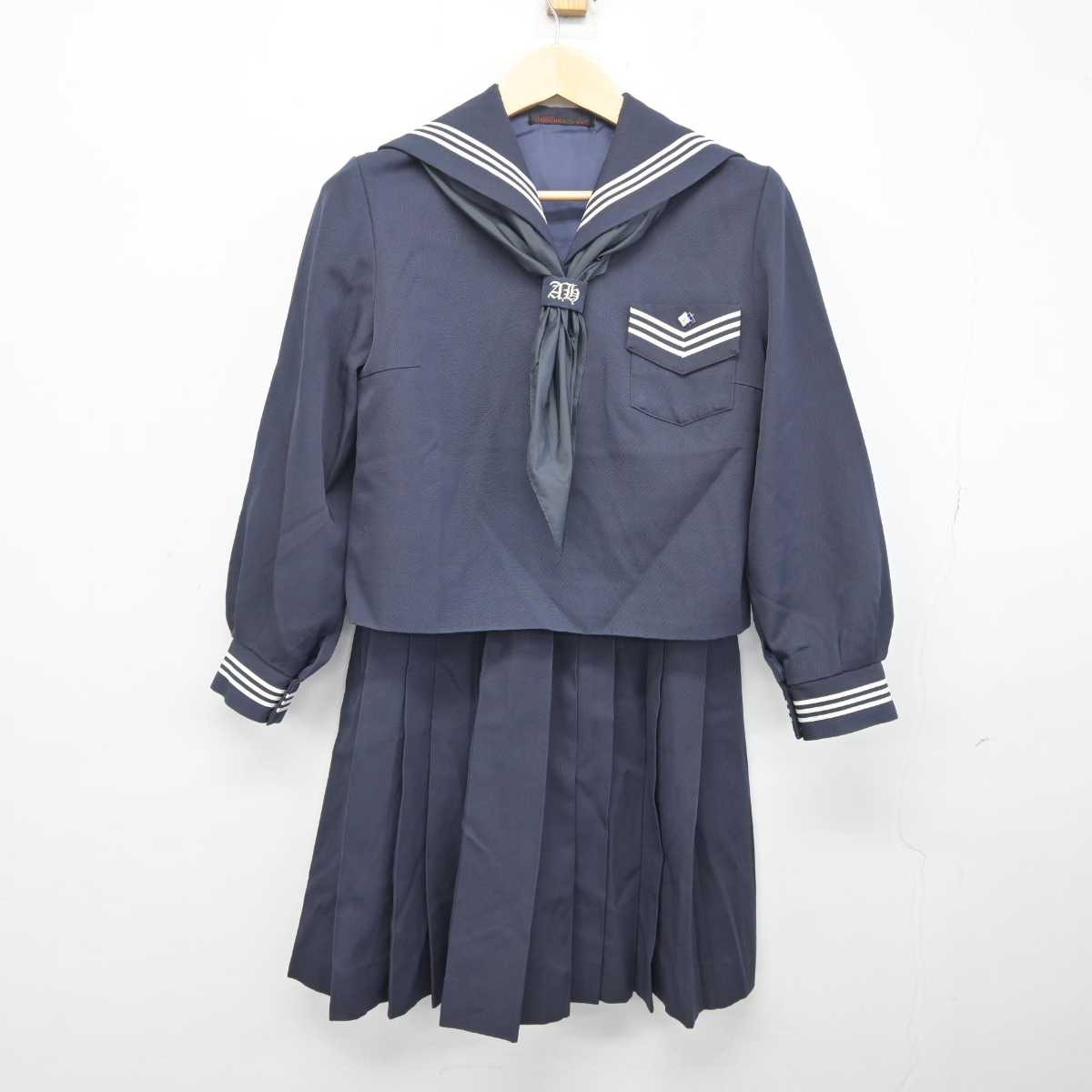 【中古】福島県 安達高等学校 女子制服 4点 (セーラー服・スカート) sf044946