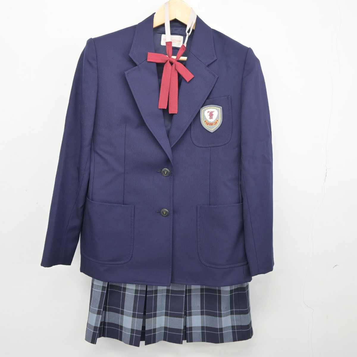 【中古】東京都 山崎学園富士見高等学校 女子制服 4点 (ブレザー・スカート) sf044964