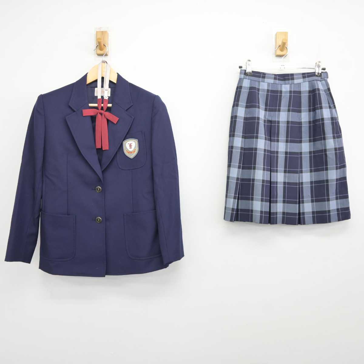 【中古】東京都 山崎学園富士見高等学校 女子制服 4点 (ブレザー・スカート) sf044964