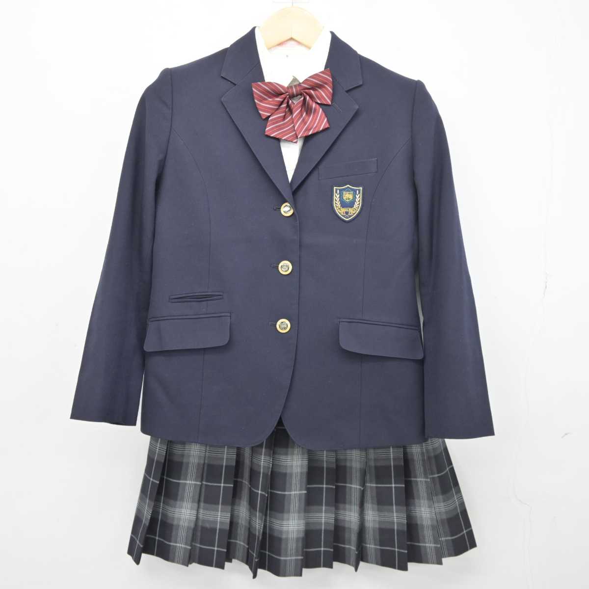 【中古】東京都 実践学園高等学校 女子制服 4点 (ブレザー・シャツ・スカート) sf044969