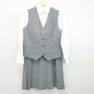 【中古】神奈川県 市ケ尾中学校 女子制服 3点 (ベスト・シャツ・スカート) sf044995