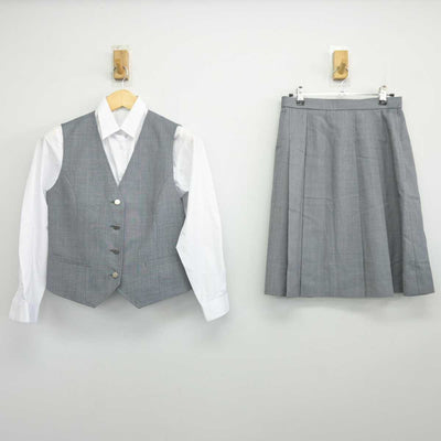 【中古】神奈川県 市ケ尾中学校 女子制服 3点 (ベスト・シャツ・スカート) sf044995