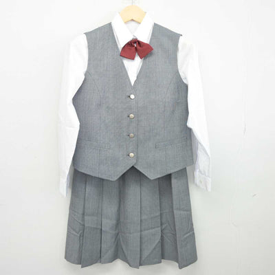 【中古】神奈川県 市ケ尾中学校 女子制服 5点 (ブレザー・ベスト・シャツ・スカート) sf044996