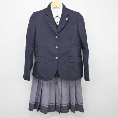 【中古】兵庫県 神戸野田高等学校 女子制服 4点 (ブレザー・ニット・シャツ・スカート) sf045002