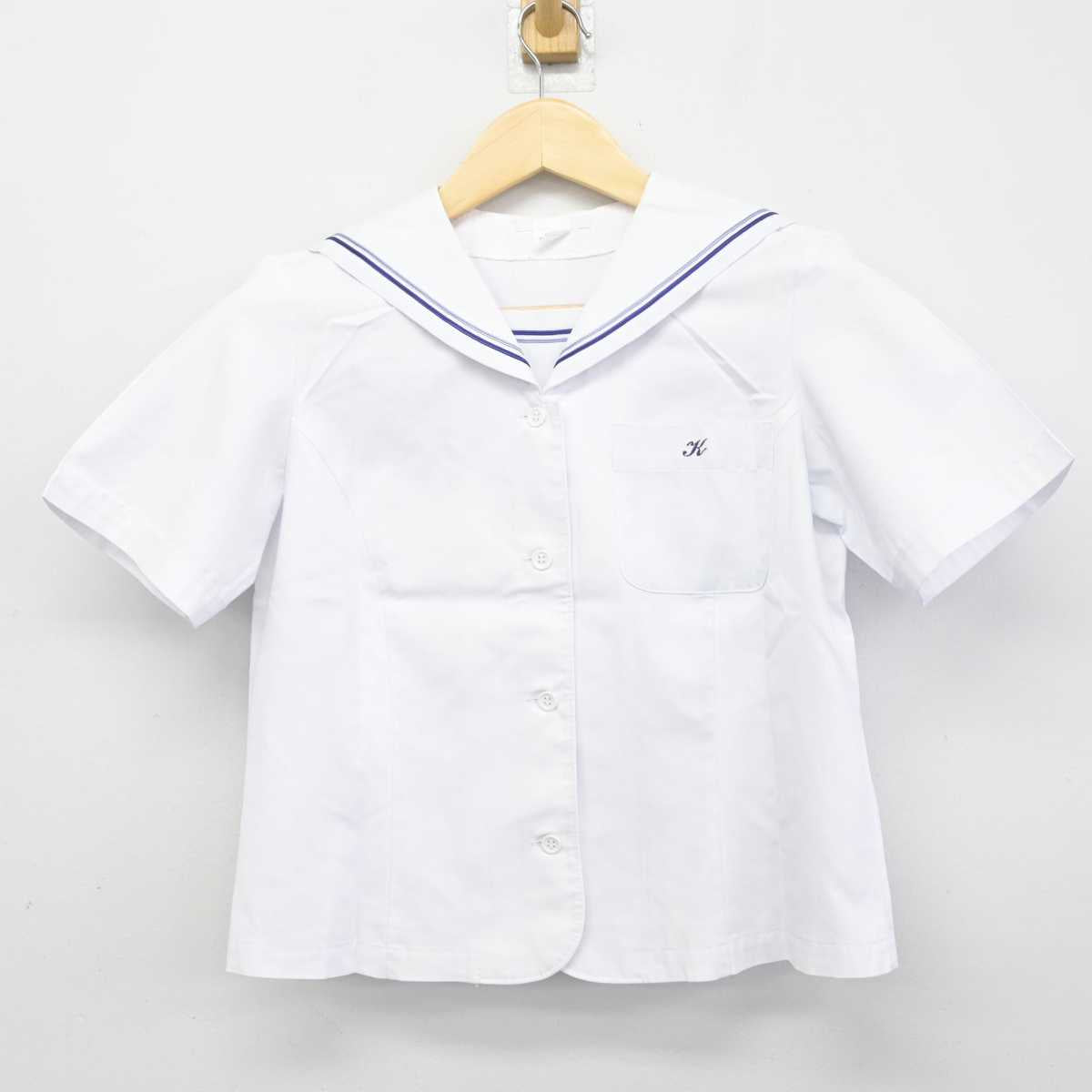 【中古】岡山県 倉敷高等学校 女子制服 2点 (セーラー服・ニット) sf045010