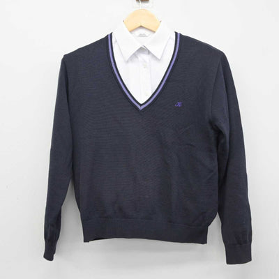 【中古】岡山県 倉敷高等学校 女子制服 2点 (シャツ・ニット) sf045011