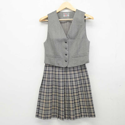 【中古】静岡県 静岡サレジオ高等学校 女子制服 2点 (ベスト・スカート) sf045013