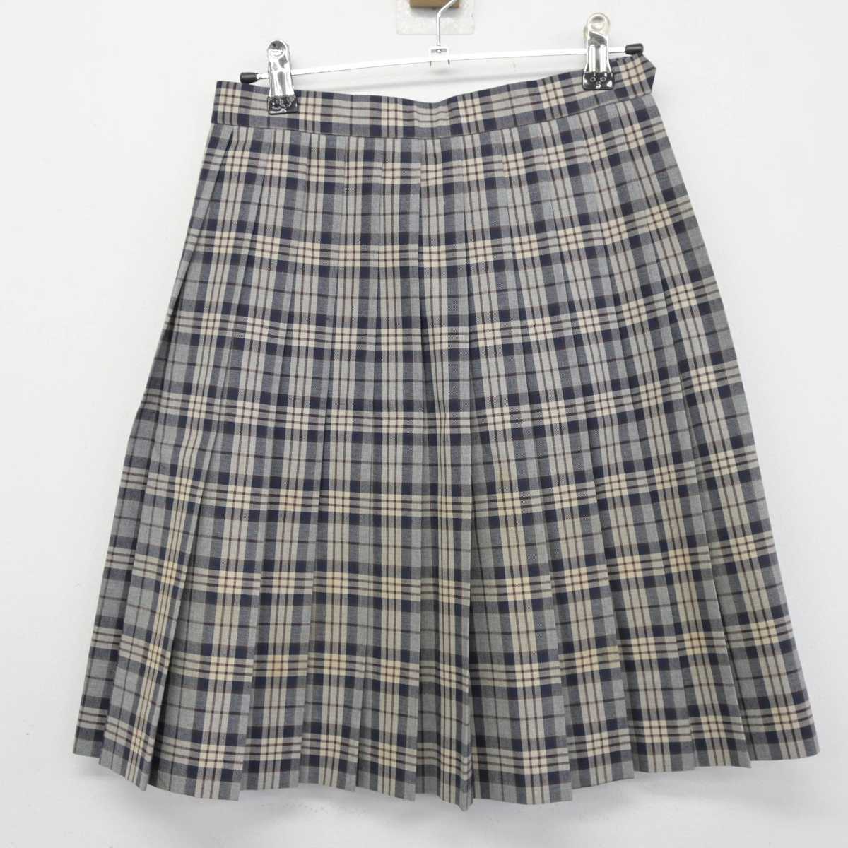 【中古】静岡県 静岡サレジオ高等学校 女子制服 2点 (ベスト・スカート) sf045013