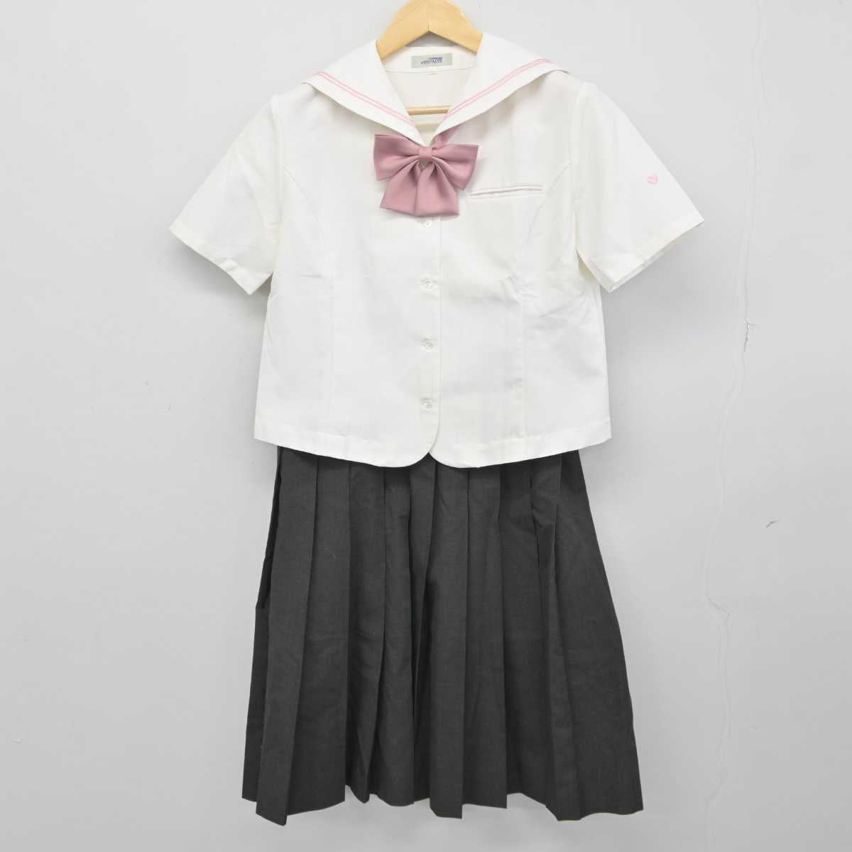 【中古】兵庫県 兵庫大学附属須磨ノ浦高等学校 女子制服 3点 (セーラー服・スカート) sf045032