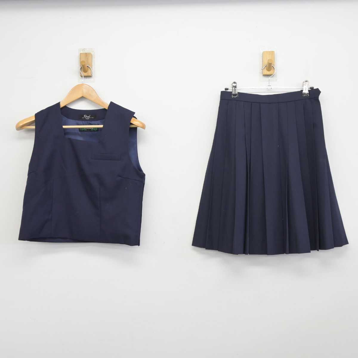 【中古】大阪府 豊中市立第一中学校 女子制服 2点 (ベスト・スカート) sf045044