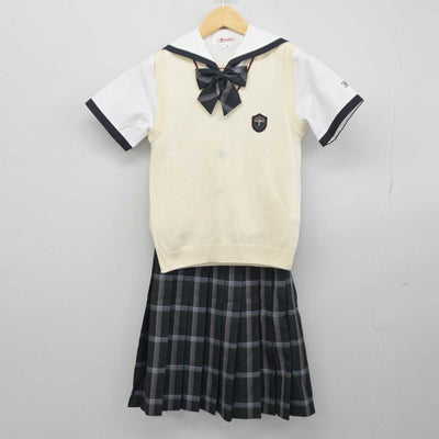 【中古】長崎県 佐世保実業高等学校 女子制服 4点 (セーラー服・ニットベスト・スカート) sf045048