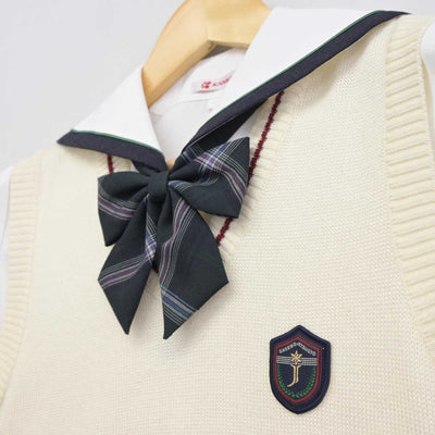 【中古】長崎県 佐世保実業高等学校 女子制服 4点 (セーラー服・ニットベスト・スカート) sf045048