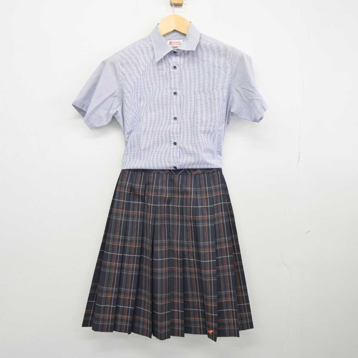 【中古】北海道 北海道科学大学高等学校 女子制服 2点 (シャツ・スカート) sf045051