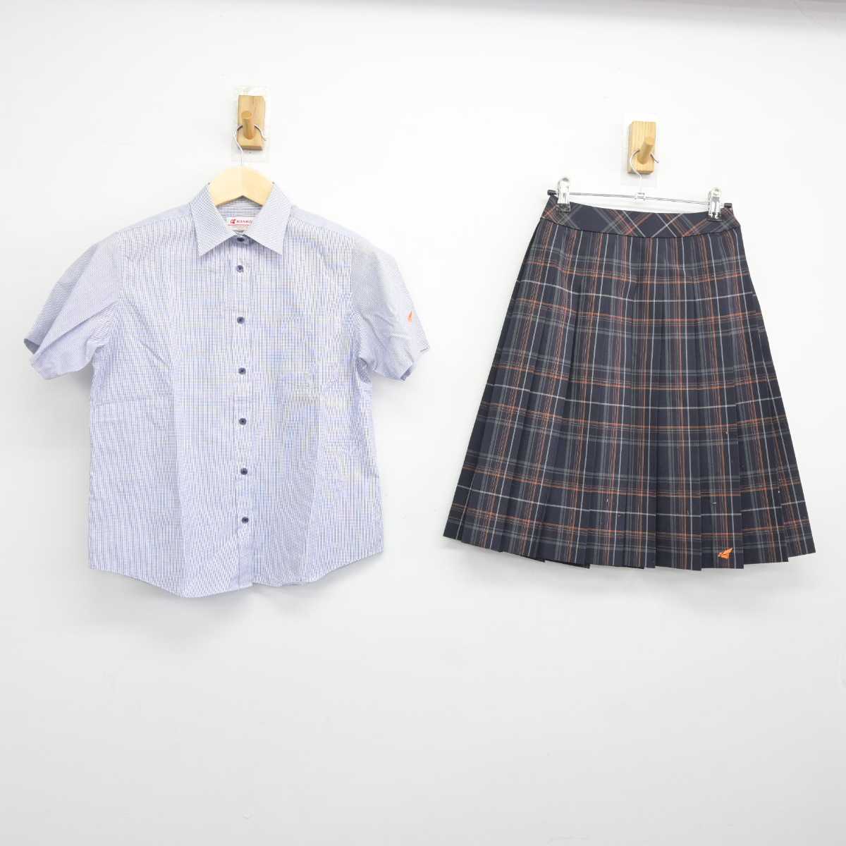 【中古】北海道 北海道科学大学高等学校 女子制服 2点 (シャツ・スカート) sf045051