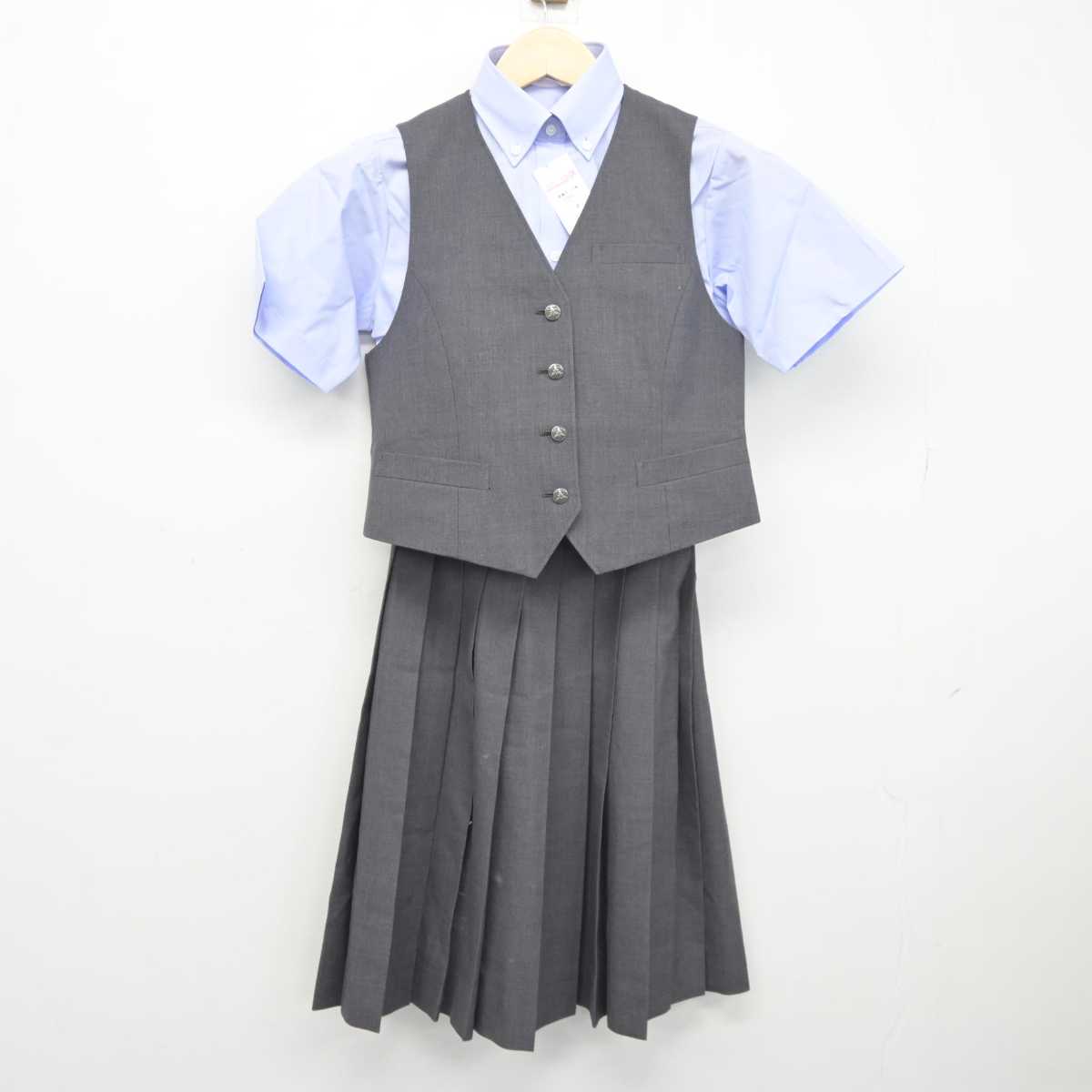 【中古】埼玉県 東京農業大学第三高等学校附属中学校 女子制服 3点 (ベスト・シャツ・スカート) sf045092