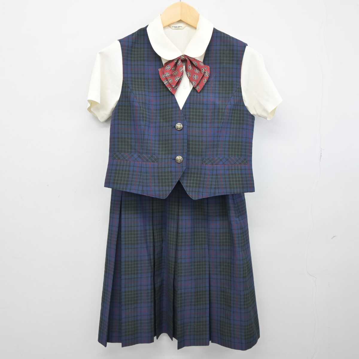 【中古】福島県 日本大学東北高等学校/旧制服 女子制服 5点 (シャツ・ベスト・スカート) sf045139