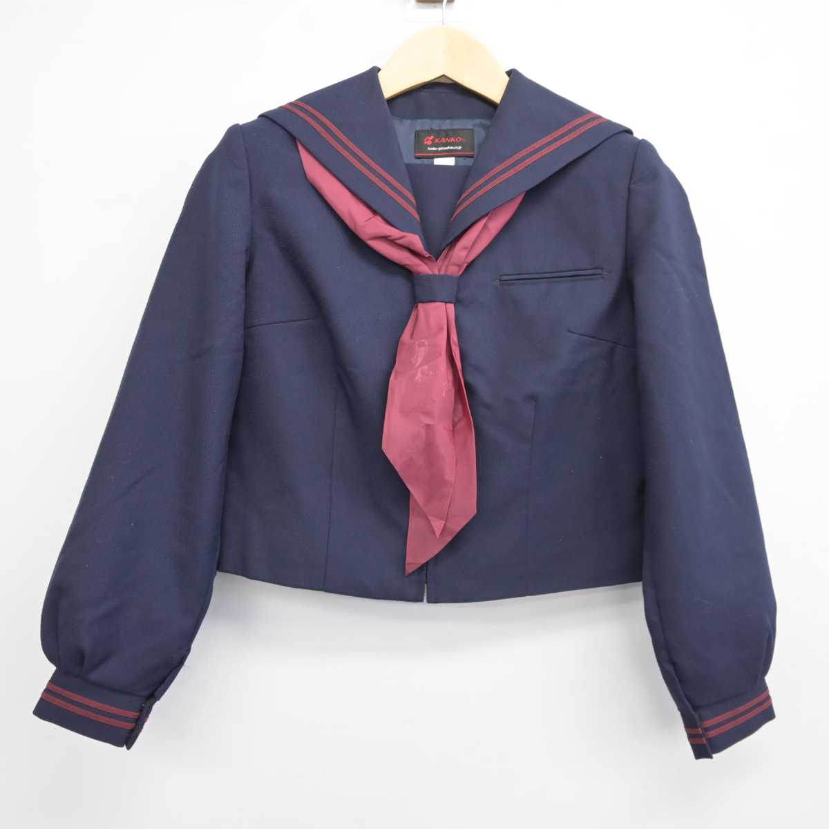 【中古】群馬県 吉井中央中学校 女子制服 3点 (セーラー服・スカート) sf045142