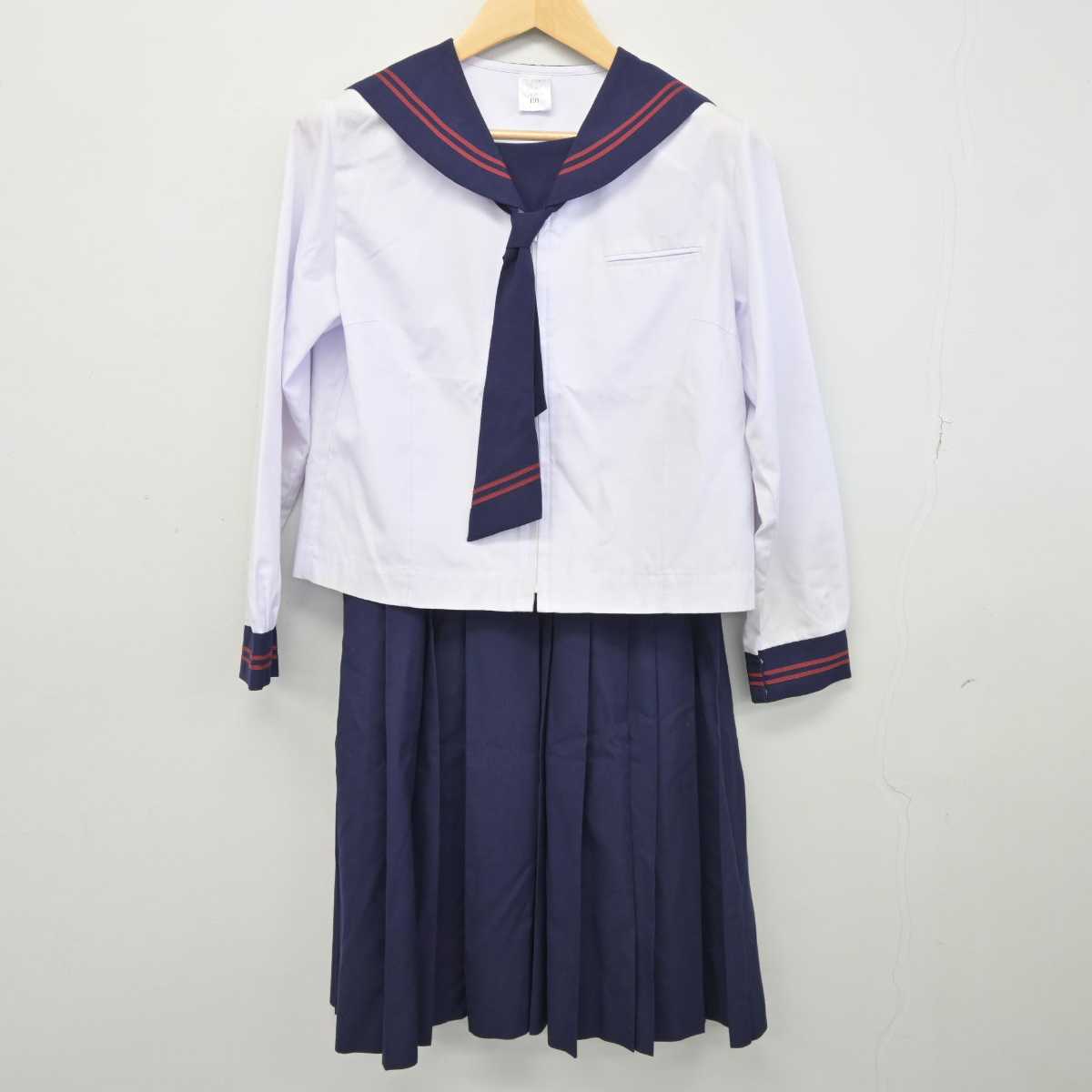 【中古】群馬県 吉井中央中学校 女子制服 4点 (セーラー服・スカート) sf045143