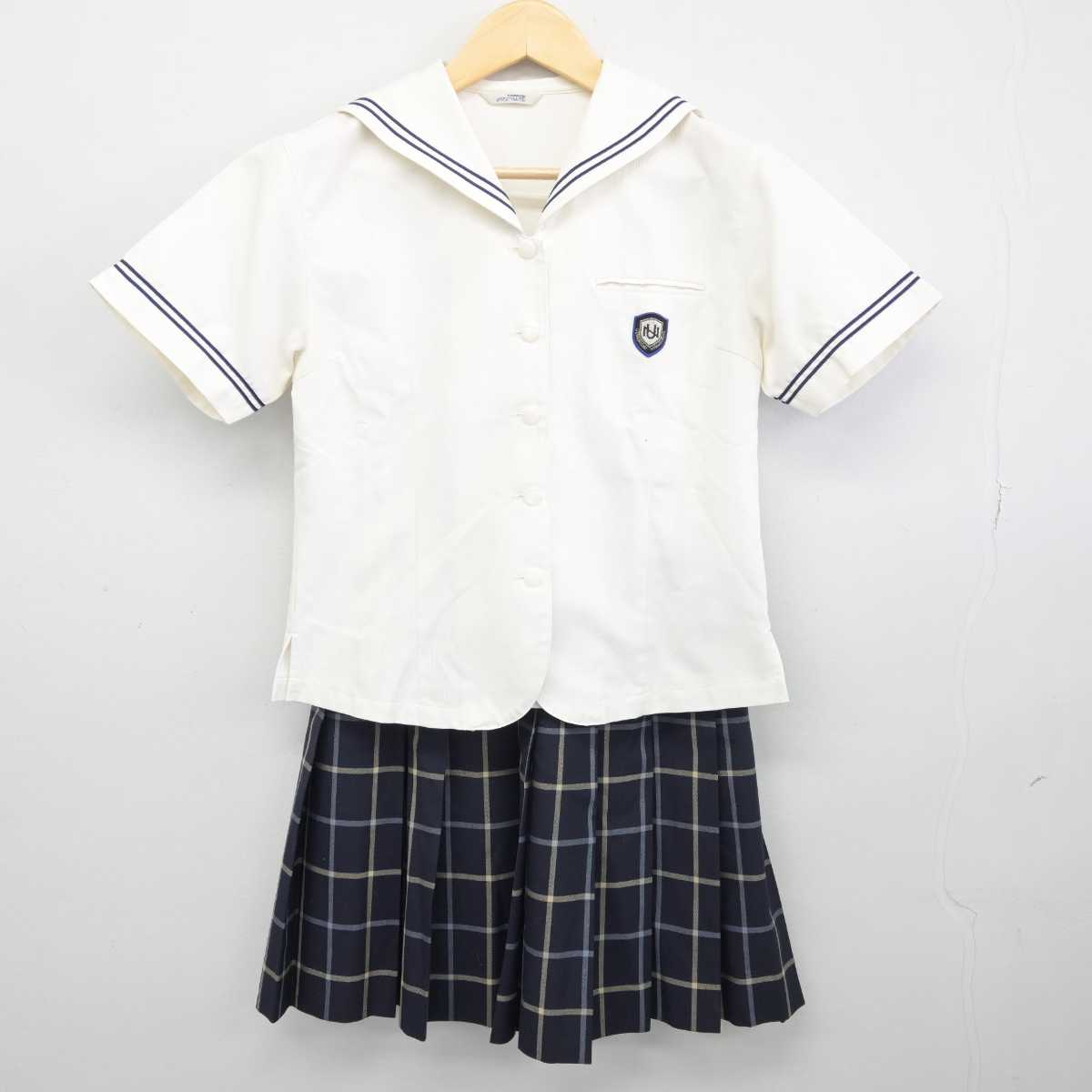 【中古】長野県 上田西高等学校 女子制服 2点 (セーラー服・スカート) sf045158