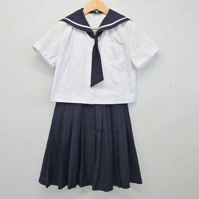 【中古】福島県 福島大学附属中学校 女子制服 5点 (セーラー服・スカート) sf045185