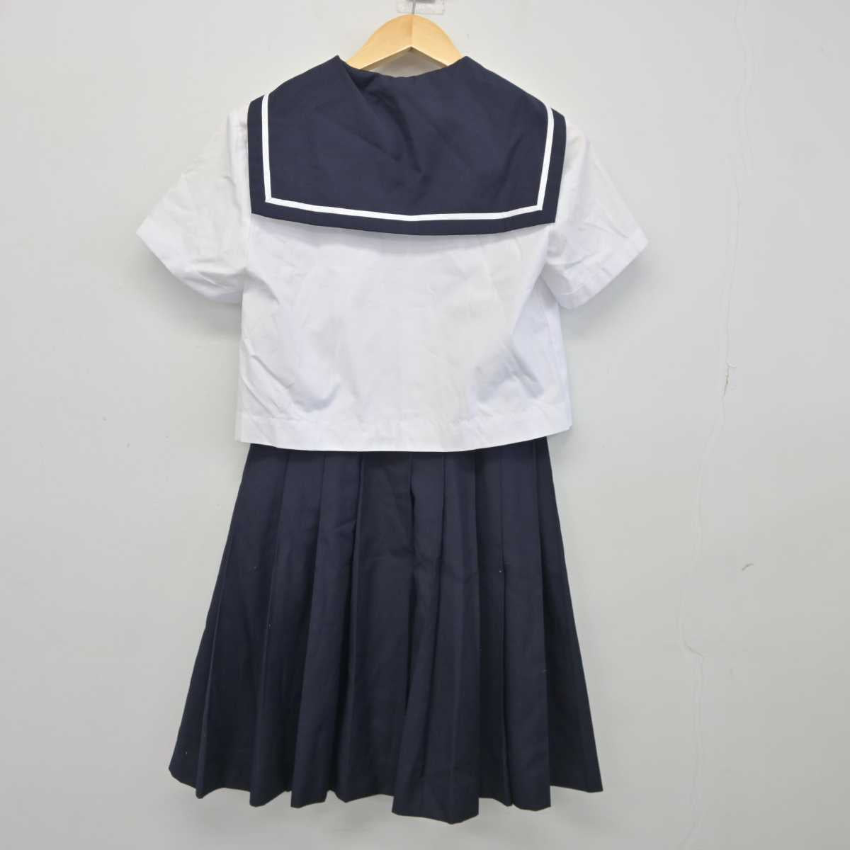 【中古】福島県 福島大学附属中学校 女子制服 5点 (セーラー服・スカート) sf045185