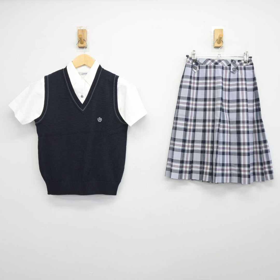 中古】愛知県 同朋高等学校 女子制服 3点 (ニットベスト・シャツ