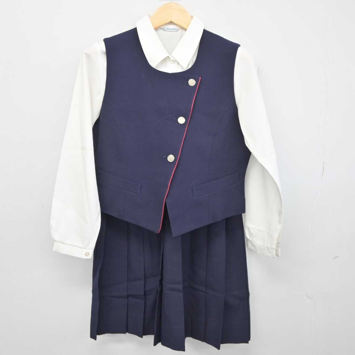 【中古】三重県 暁高等学校 女子制服 3点 (ベスト・ジャンパースカート・スカート) sf045195