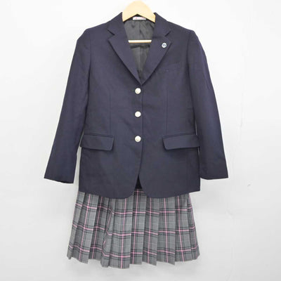 【中古】 クラーク記念国際高等学校 女子制服 4点 (ブレザー・ニット・スカート) sf045256