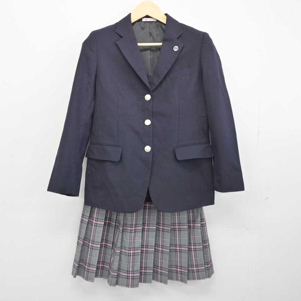 【中古】 クラーク記念国際高等学校 女子制服 4点 (ブレザー・ニット 