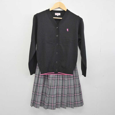 【中古】 クラーク記念国際高等学校 女子制服 4点 (ブレザー・ニット・スカート) sf045256