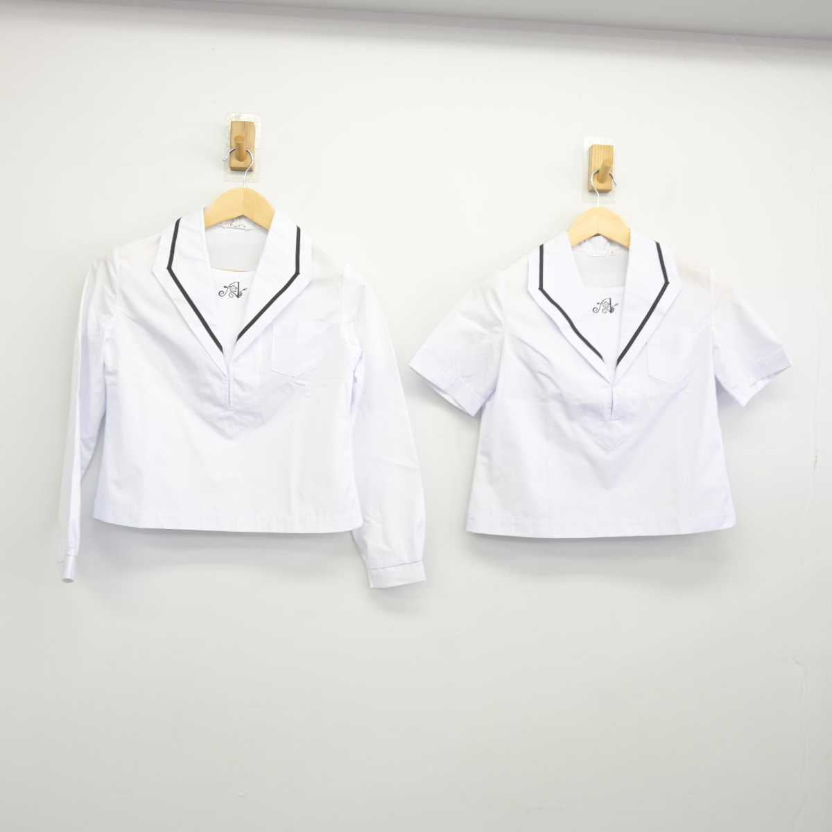 【中古】岡山県 岡山朝日高等学校 女子制服 2点 (セーラー服) sf045267