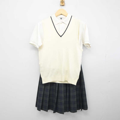 【中古】大阪府 高槻市立第九中学校 女子制服 3点 (ニットベスト・その他アイテム・スカート) sf045292