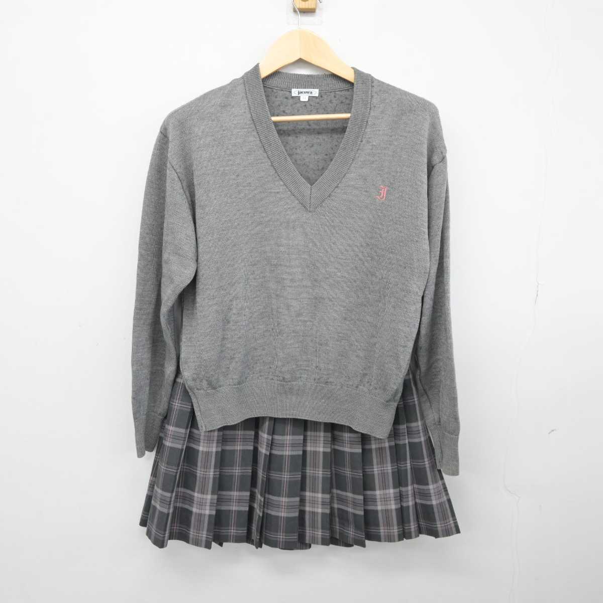 【中古】千葉県 印旛明誠高等学校 女子制服 4点 (ブレザー・ニット・スカート) sf045301