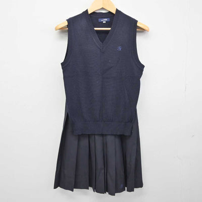 【中古】千葉県 船橋啓明高等学校 女子制服 3点 (ニットベスト・スカート) sf045330