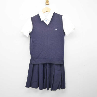 【中古】兵庫県 神戸常盤女子高等学校 女子制服 3点 (ニットベスト・シャツ・スカート) sf045432