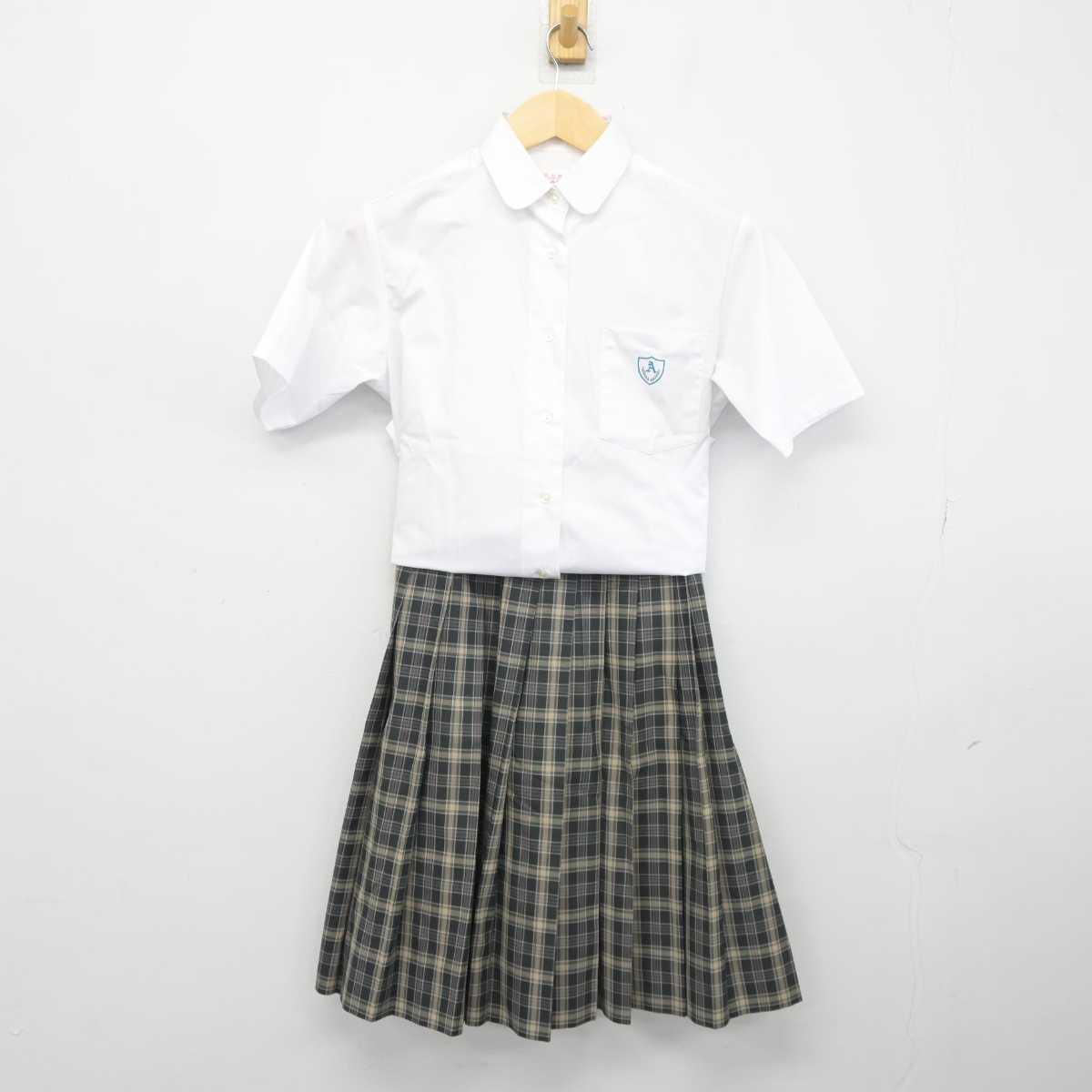 【中古】兵庫県 有野北中学校 女子制服 2点 (シャツ・スカート) sf045444