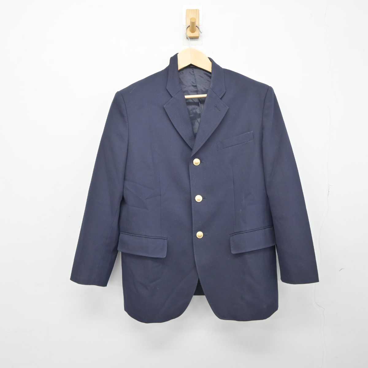 【中古】岡山県 竜操中学校 男子制服 2点 (ブレザー・ズボン) sf045452